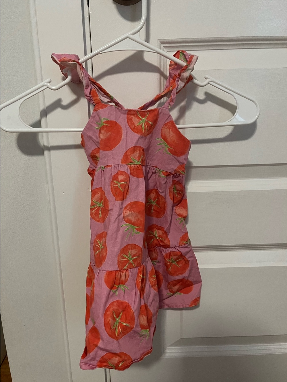Mumu Mini (Show me your mumu) Pink Tomato Print Tiered Dress toddler
